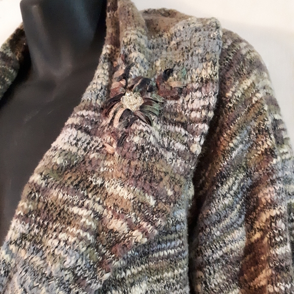 Coldwater Creek Variegated Green Cardigan Medium - Picture 4 of 7